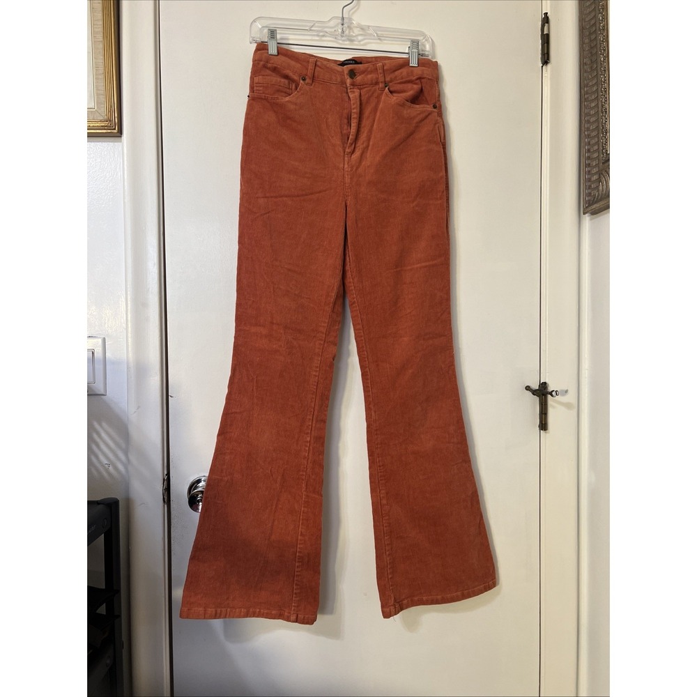 Forever‎ 21 Wide Leg Corduroy Pants Orange Wide Leg High Waist Sz M